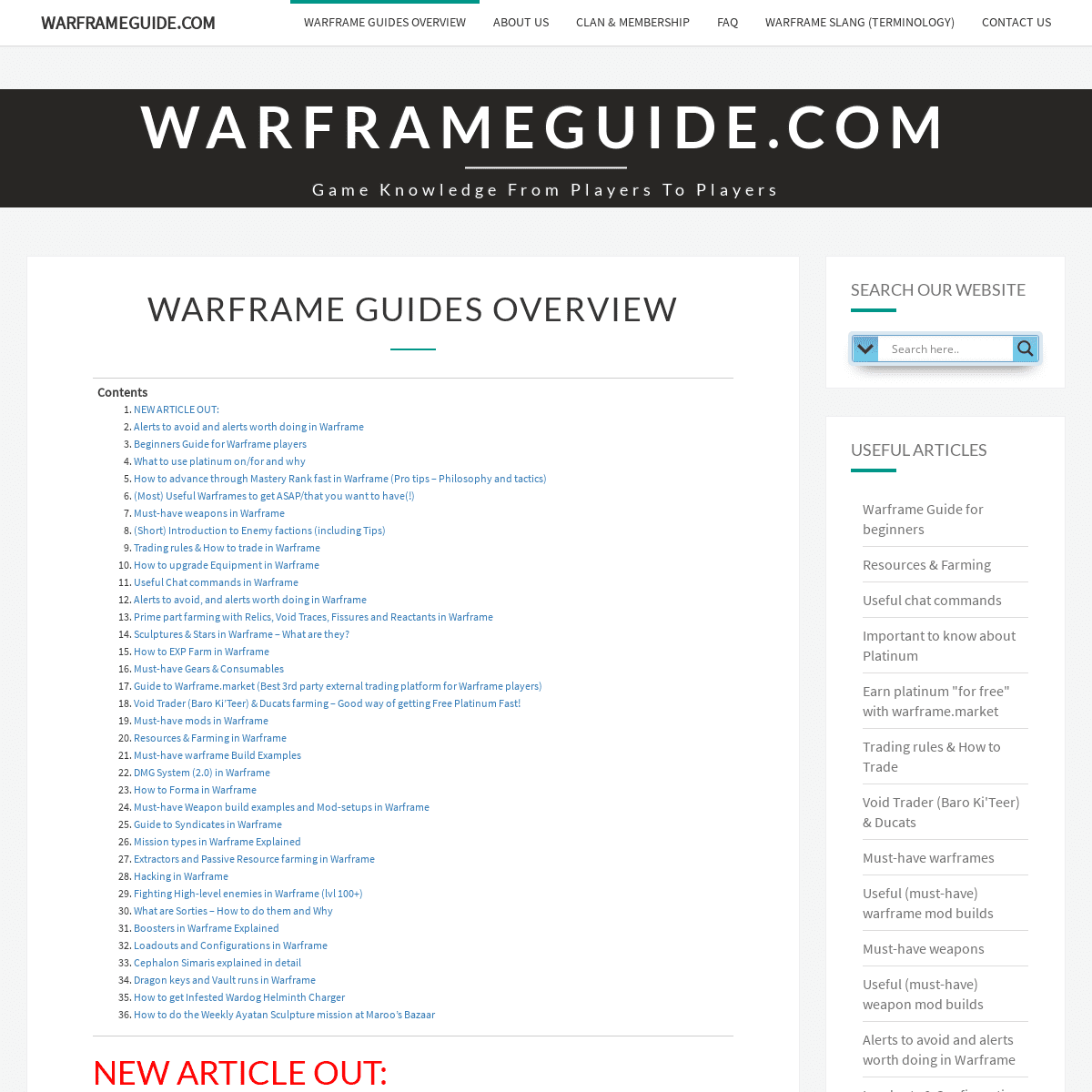 A complete backup of warframeguide.com