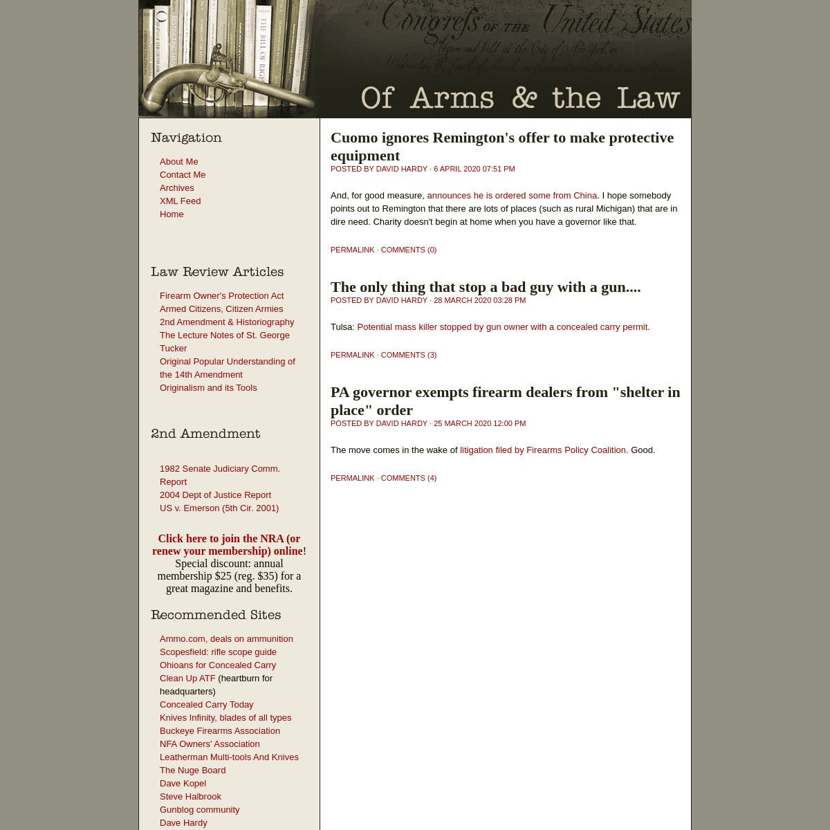 A complete backup of armsandthelaw.com