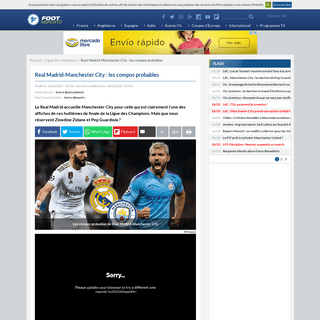 A complete backup of www.footmercato.net/ligue-des-champions/real-madrid-manchester-city-les-compos-probables_274859