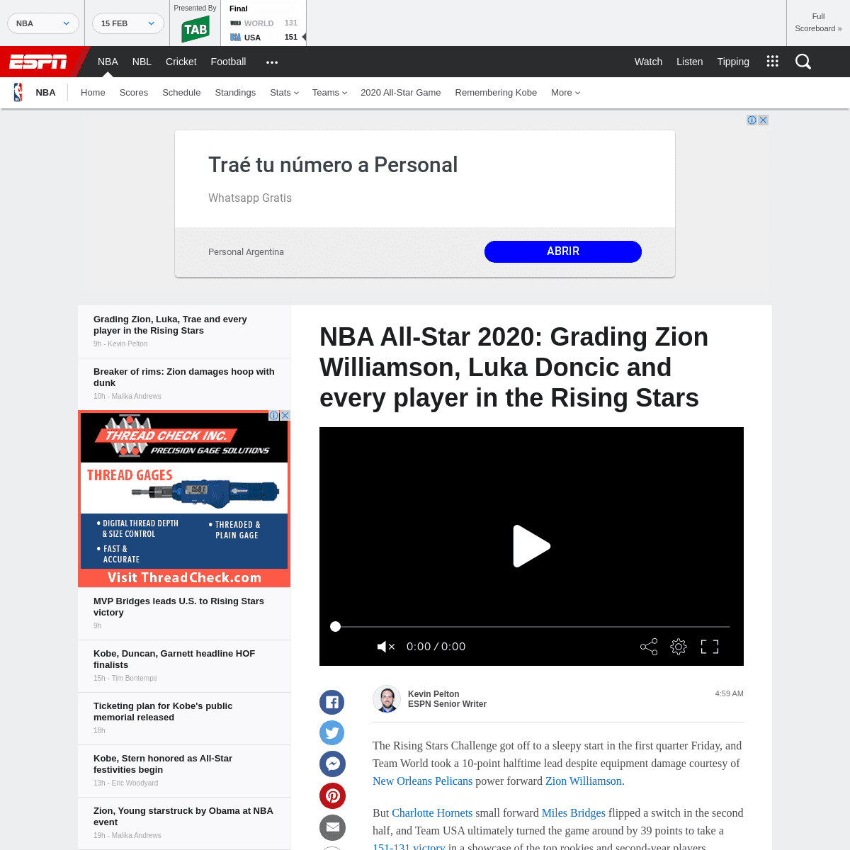 A complete backup of www.espn.com.au/nba/story/_/id/28693666/nba-all-star-2020-grading-zion-williamson-luka-doncic-every-player-