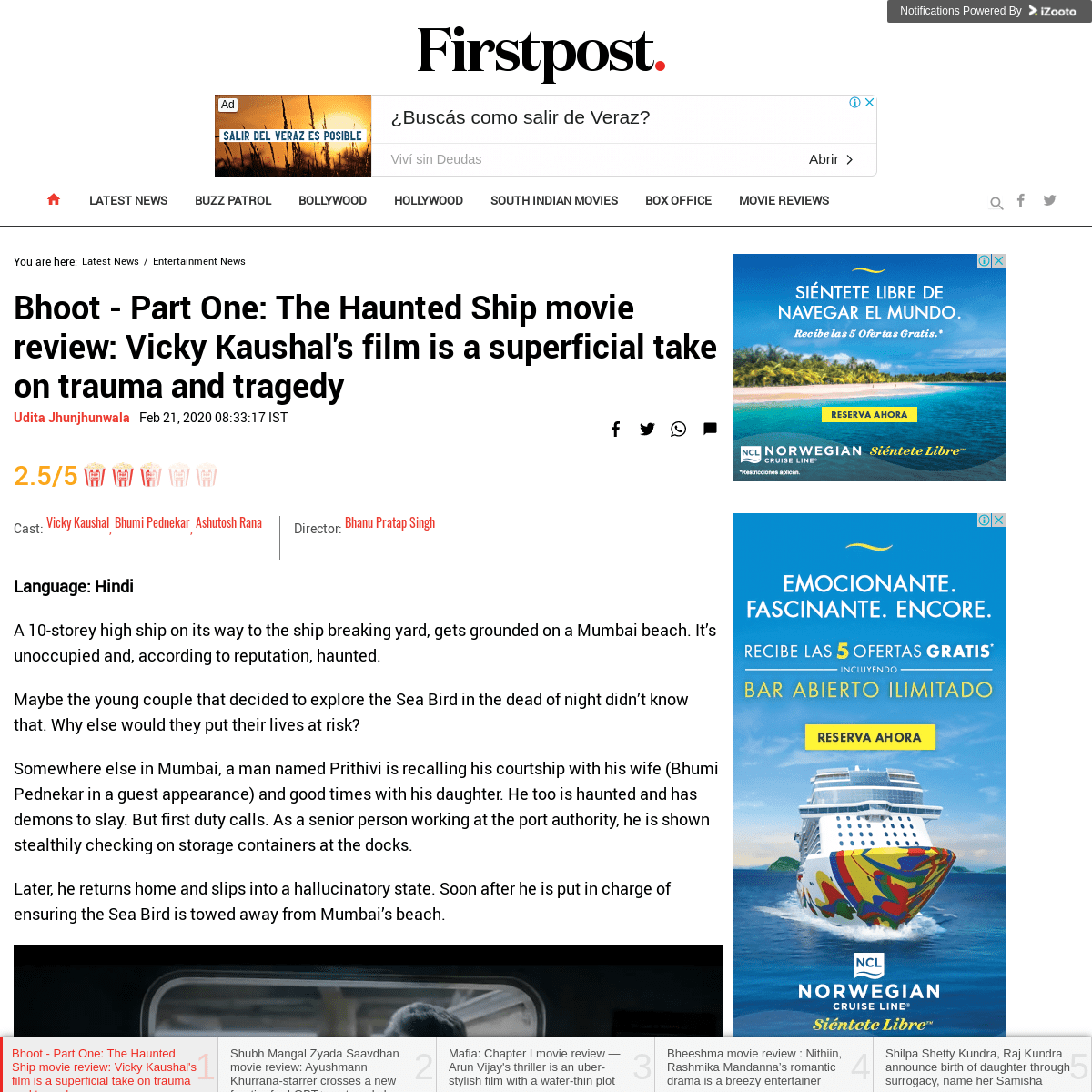 A complete backup of www.firstpost.com/entertainment/bhoot-part-one-the-haunted-ship-movie-review-vicky-kaushals-film-is-a-super