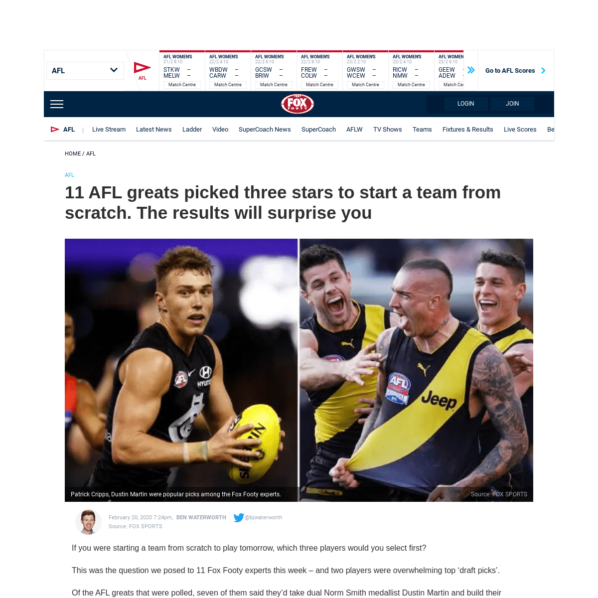 A complete backup of www.foxsports.com.au/afl/if-11-afl-greats-were-starting-a-team-from-scratch-theyd-pick-these-three-stars-fi