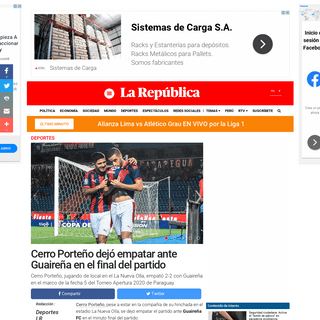 A complete backup of larepublica.pe/deportes/2020/02/15/tigo-sports-en-vivo-cerro-porteno-vs-guairena-en-directo-online-a-que-ho
