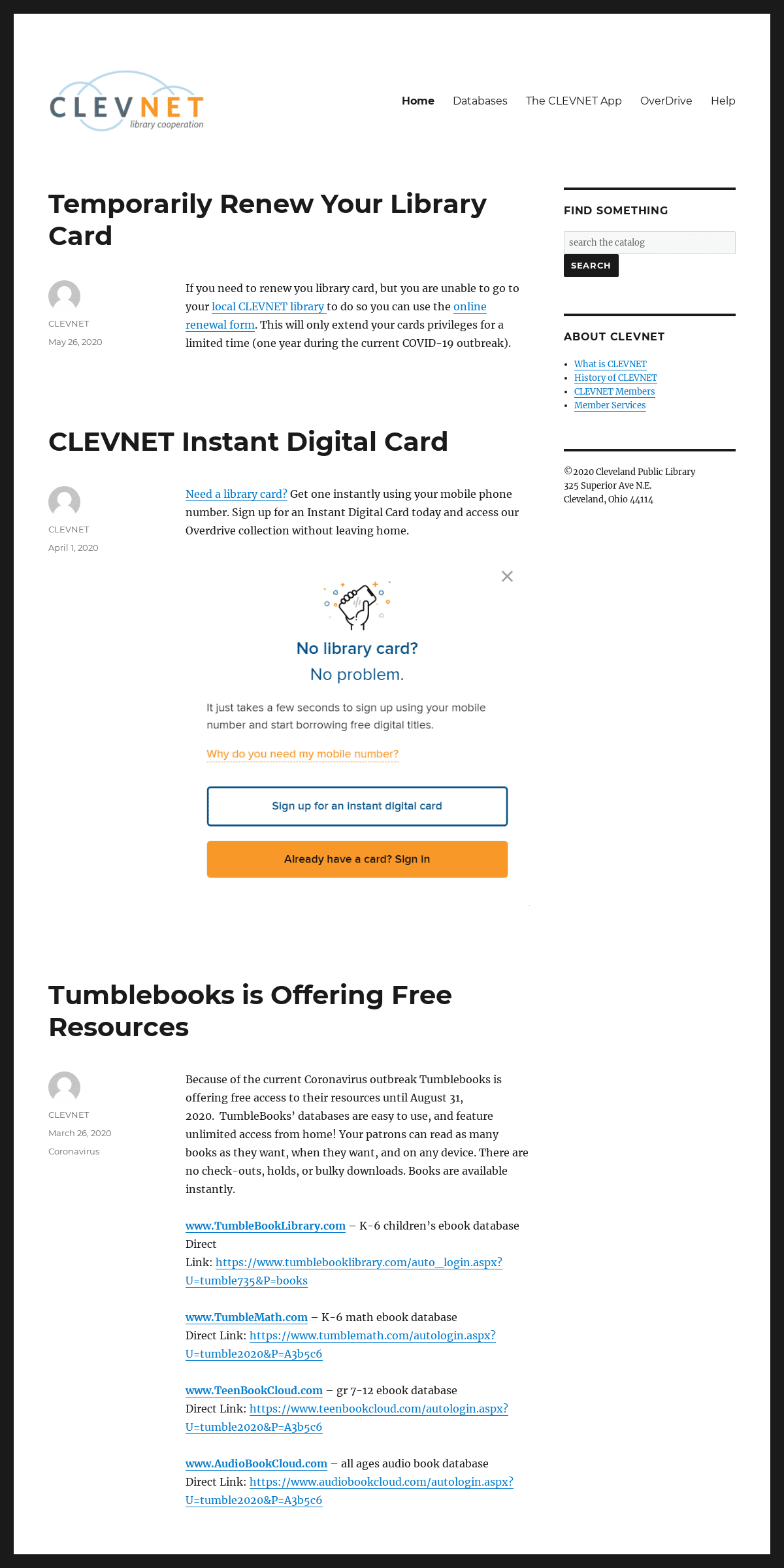 A complete backup of clevnet.org