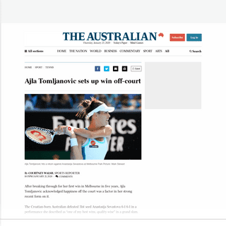 A complete backup of www.theaustralian.com.au/sport/tennis/ajla-tomljanovic-sets-up-win-offcourt/news-story/9c5ad6a699b349b328fb