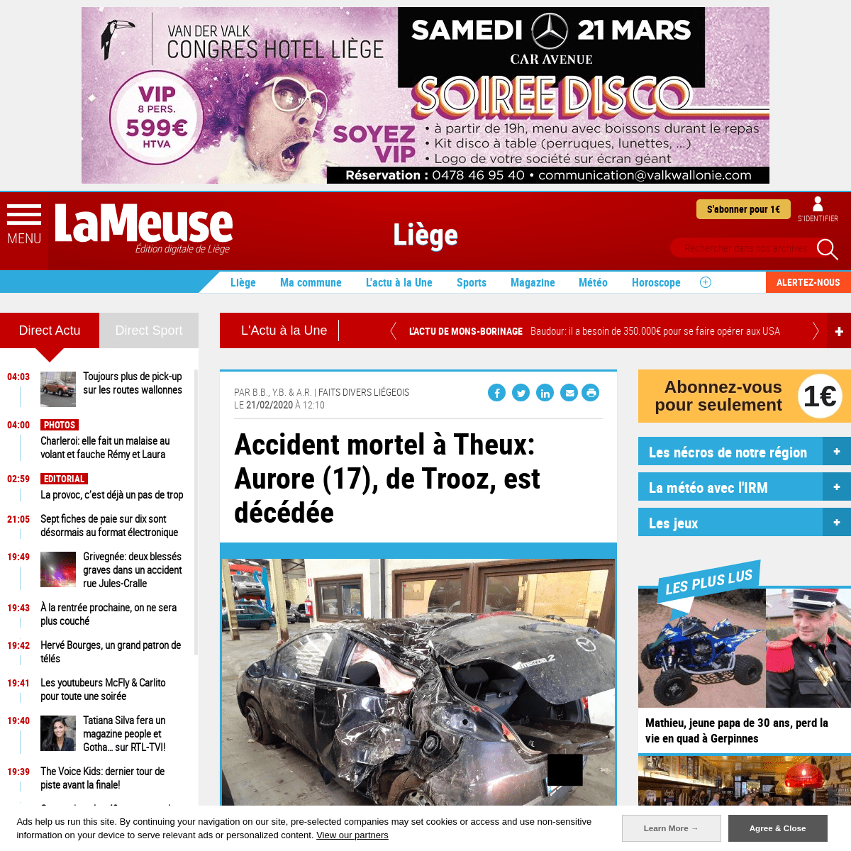 A complete backup of www.lameuse.be/522528/article/2020-02-21/accident-mortel-theux-aurore-17-de-trooz-est-decedee