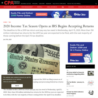 A complete backup of www.cpapracticeadvisor.com/tax-compliance/news/21123008/2020-income-tax-season-opens-as-irs-begins-acceptin