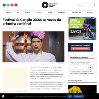 A complete backup of www.comunidadeculturaearte.com/festival-da-cancao-2020-as-vozes-da-primeira-semifinal/