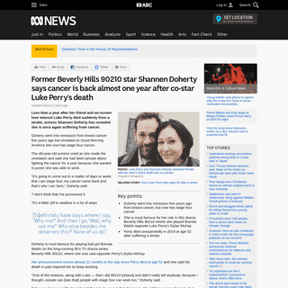 A complete backup of www.abc.net.au/news/2020-02-05/shannen-doherty-reveals-she-has-stage-four-cancer/11930356