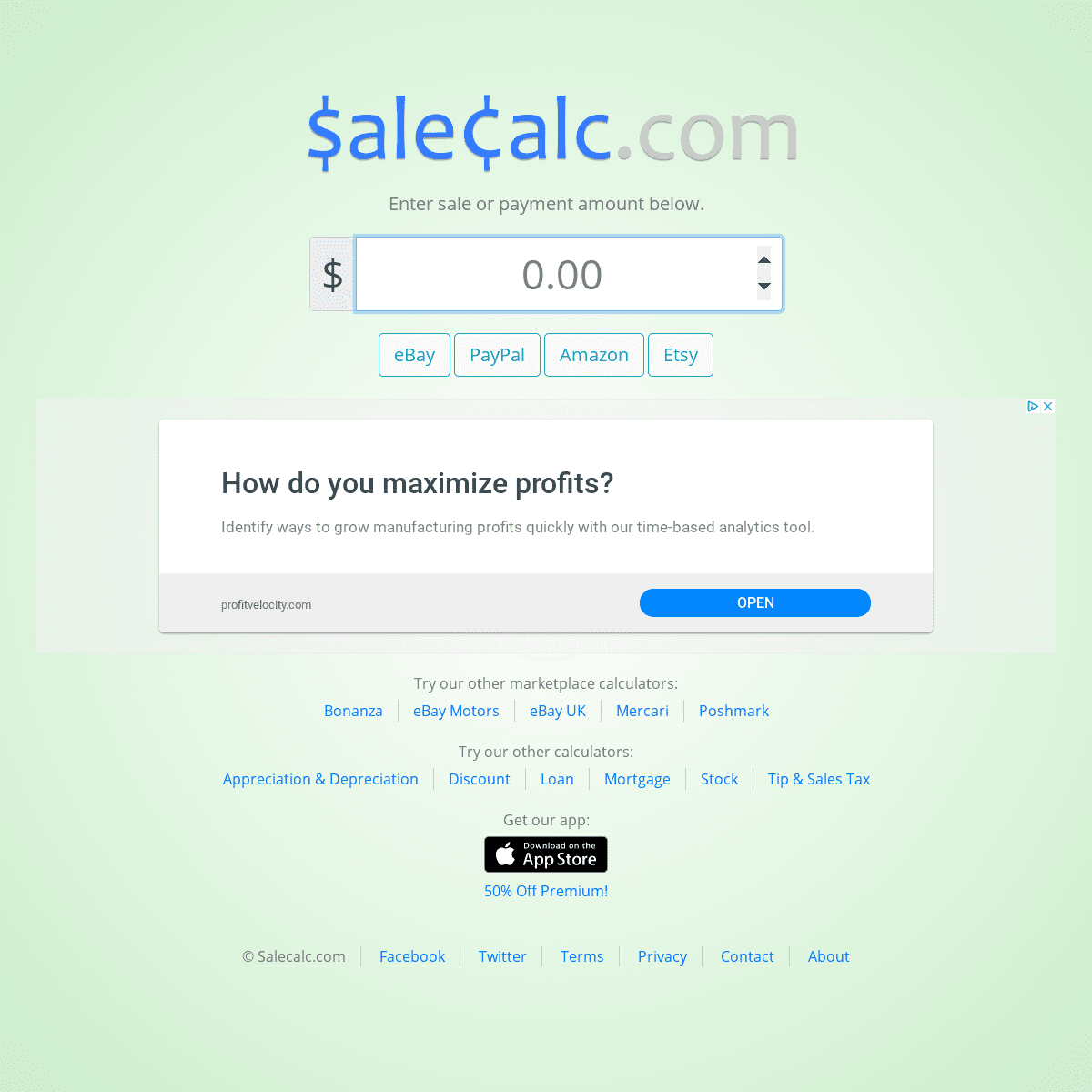 A complete backup of salecalc.com