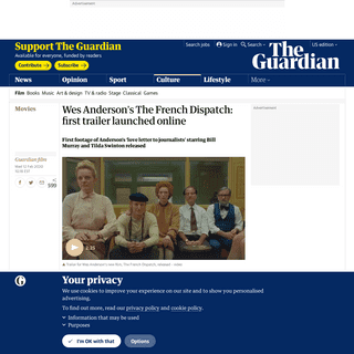 A complete backup of www.theguardian.com/film/2020/feb/12/wes-andersons-the-french-dispatch-first-trailer-launched-online