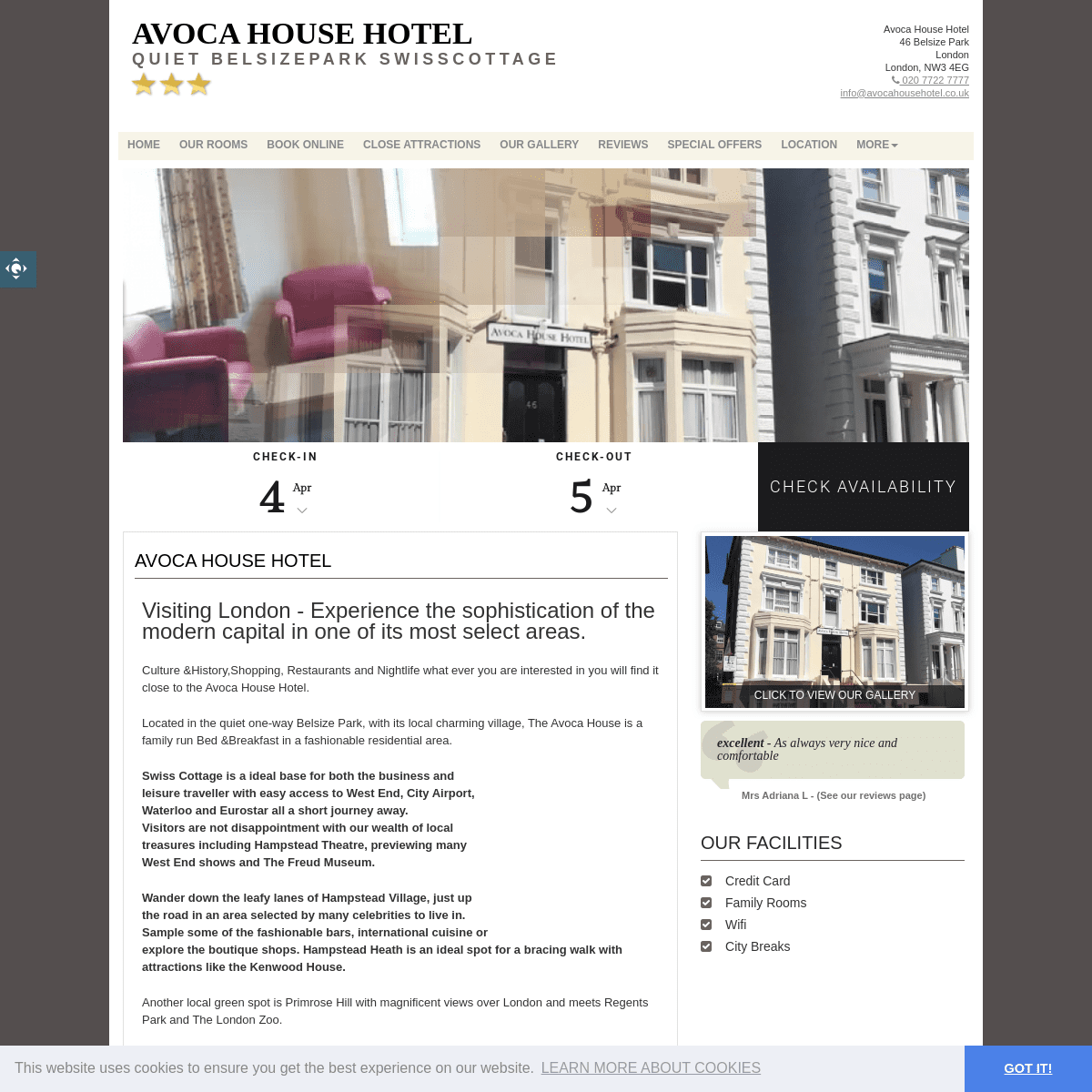 A complete backup of avocahousehotel.co.uk