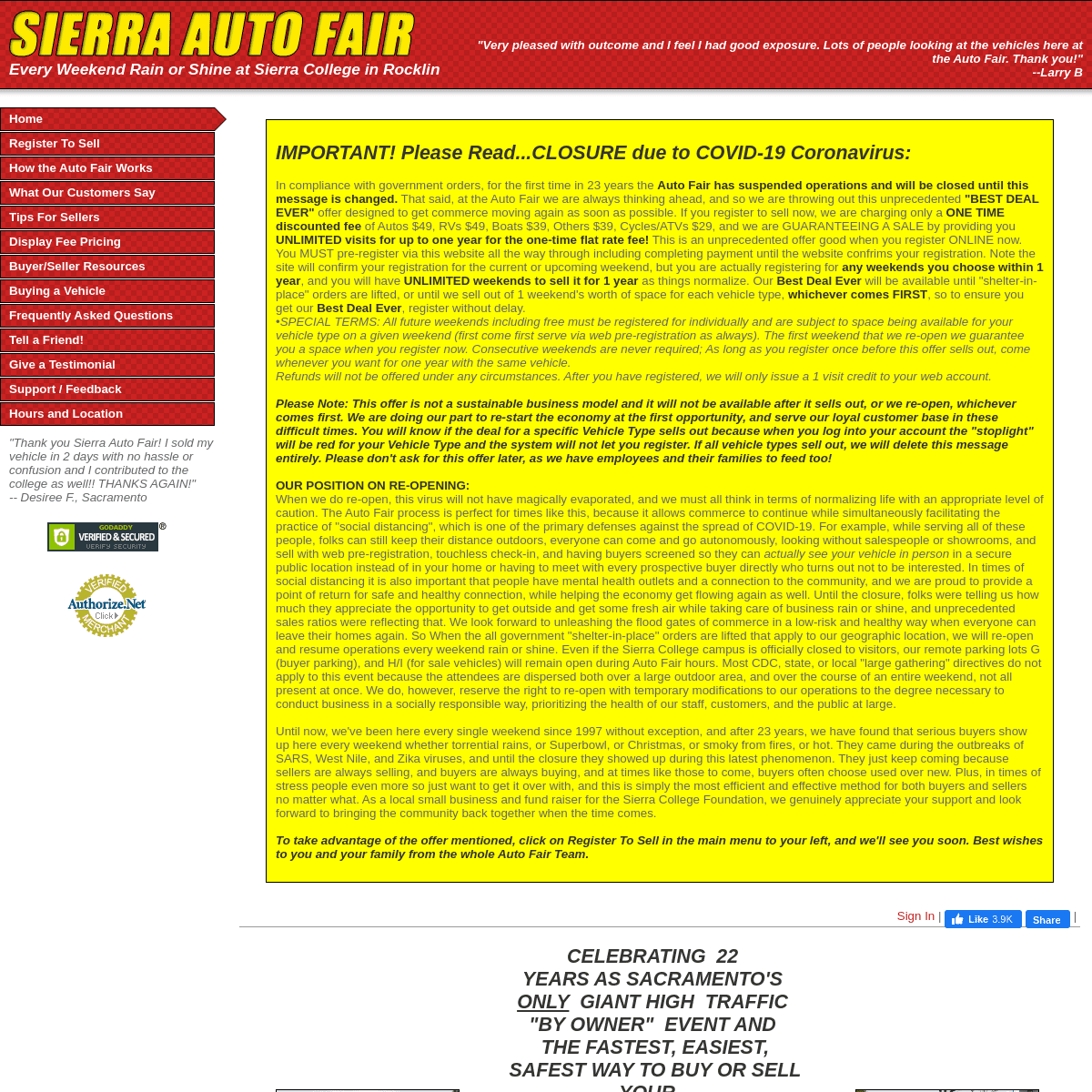 A complete backup of sierraautofair.com