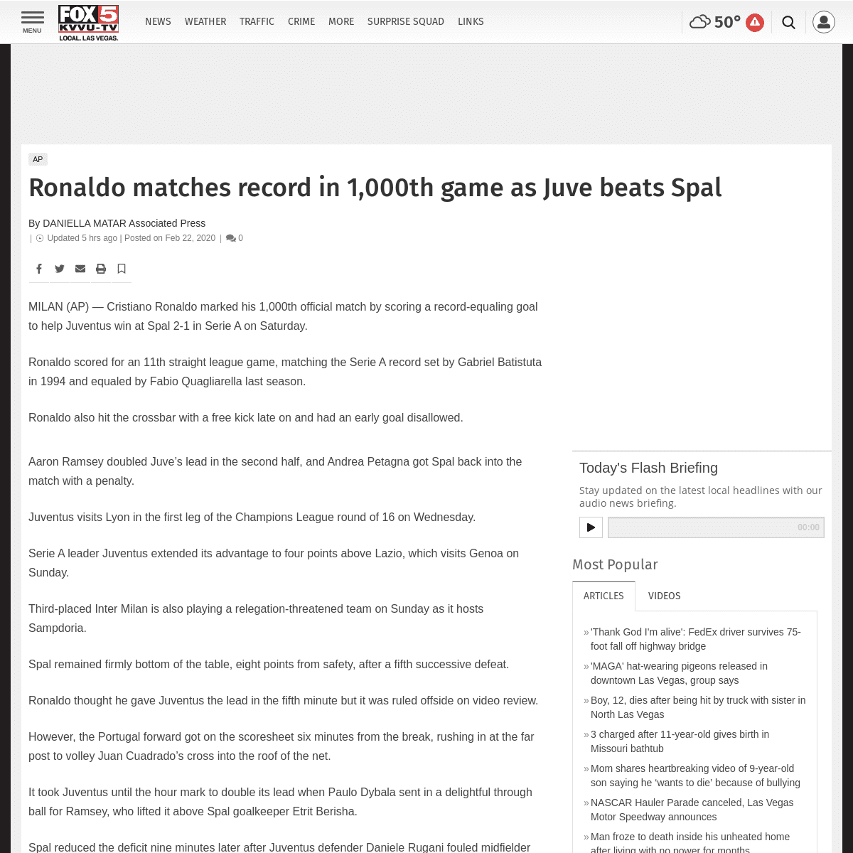 A complete backup of www.fox5vegas.com/ronaldo-matches-record-in-th-game-as-juve-beats-spal/article_067c72fe-4306-5fe4-a71c-8ae9