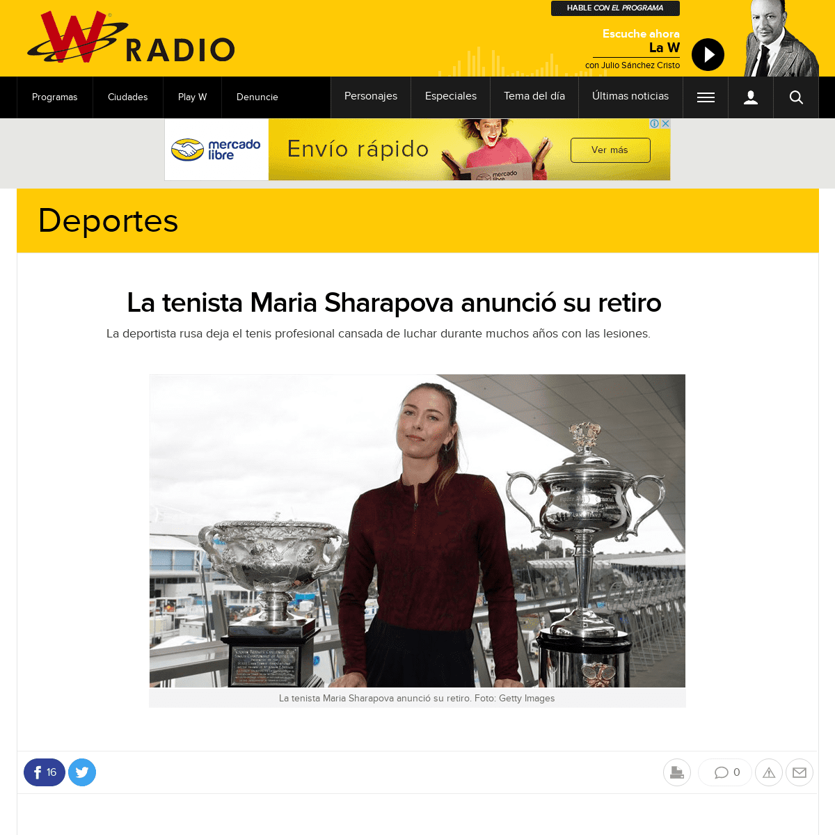 A complete backup of www.wradio.com.co/noticias/deportes/la-tenista-maria-sharapova-anuncio-su-retiro/20200226/nota/4017965.aspx