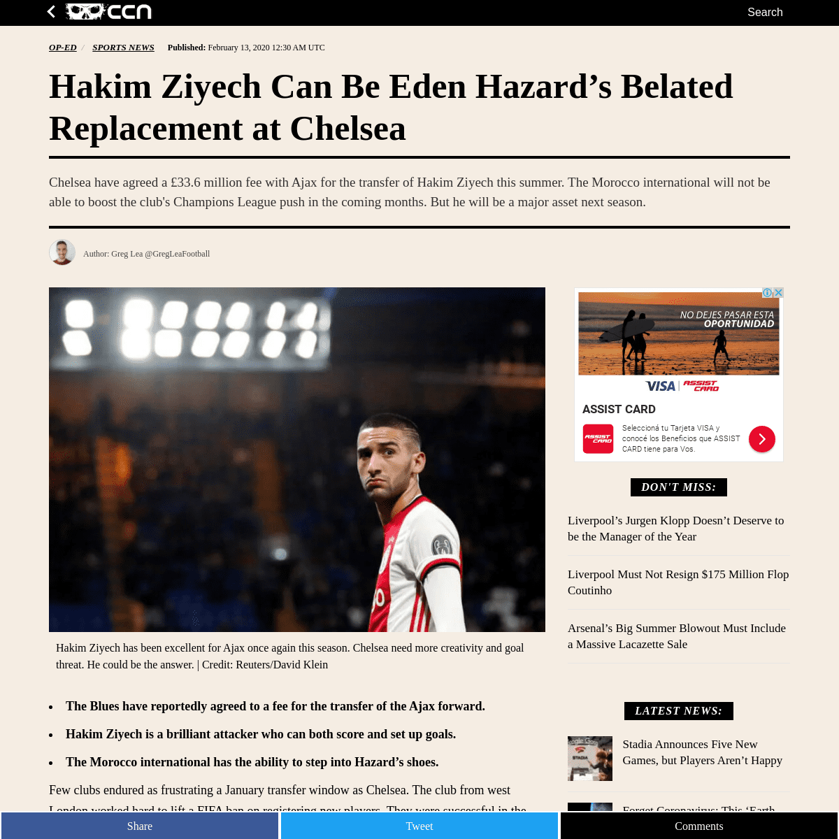 A complete backup of www.ccn.com/hakim-ziyech-can-be-eden-hazards-belated-replacement-at-chelsea/