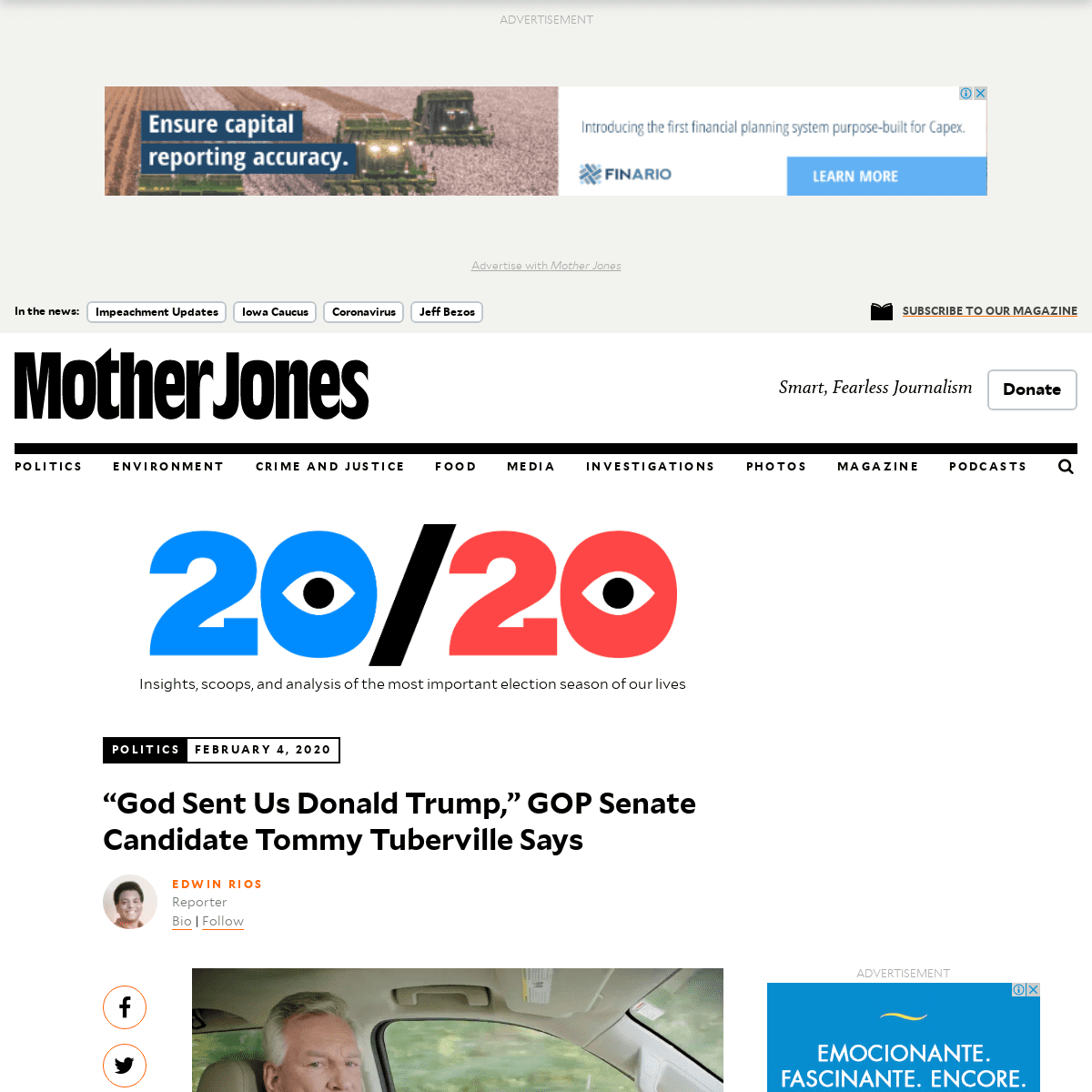 A complete backup of www.motherjones.com/2020-elections/2020/02/god-sent-us-donald-trump-republican-senate-candidate-says/
