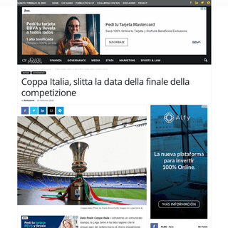 A complete backup of www.calcioefinanza.it/2020/02/29/data-finale-coppa-italia-slitta/