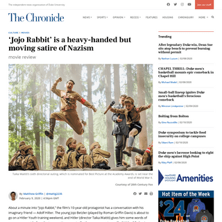 A complete backup of www.dukechronicle.com/article/2020/02/jojo-rabbit-is-a-heavy-handed-but-moving-satire-of-nazism