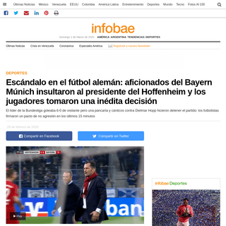 A complete backup of www.infobae.com/america/deportes/2020/02/29/escandalo-en-el-futbol-aleman-aficionados-del-bayern-munich-ins