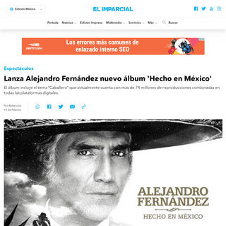 A complete backup of www.elimparcial.com/espectaculos/Lanza-Alejandro-Fernandez-nuevo-album-Hecho-en-Mexico-20200214-0078.html