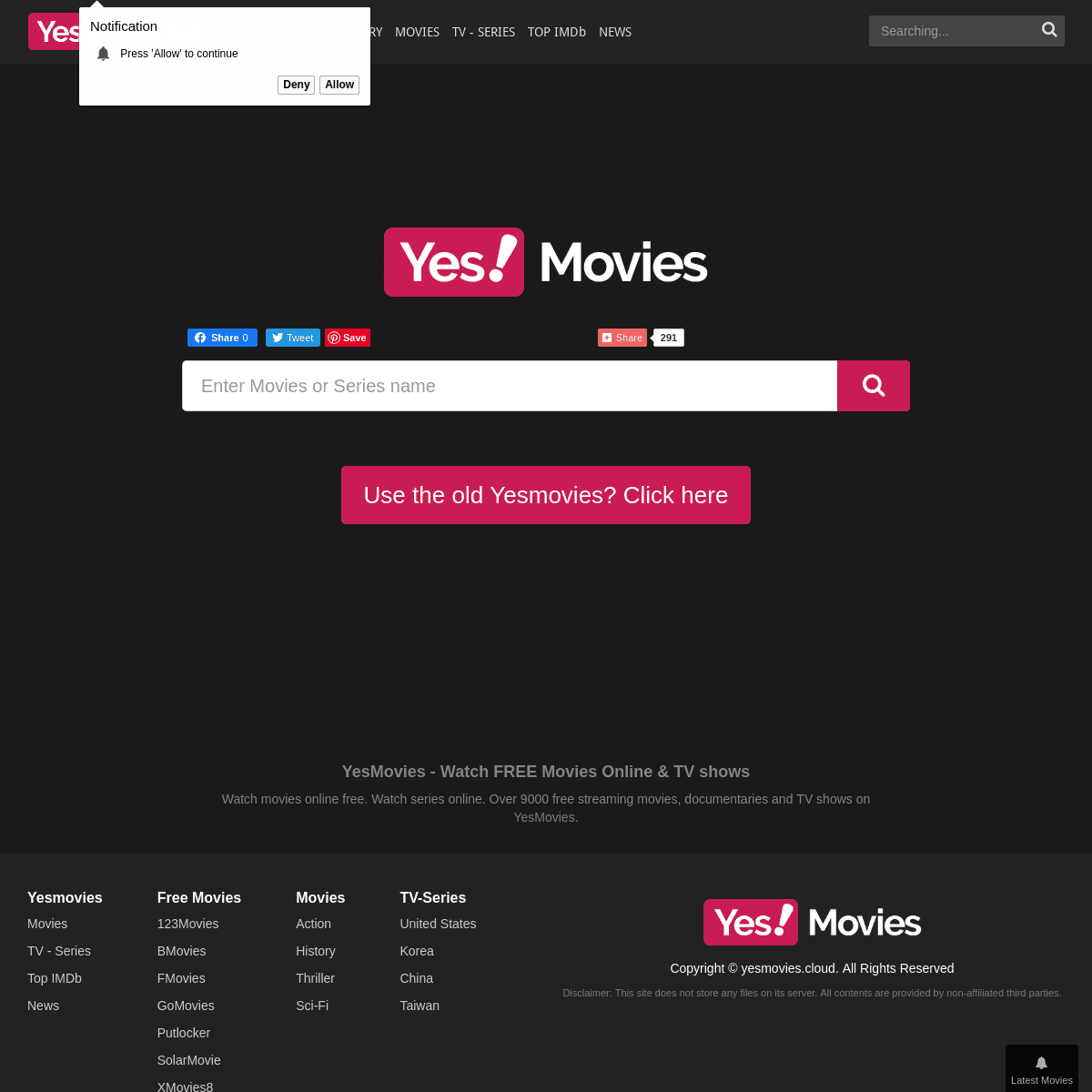 A complete backup of yesmovies.cloud
