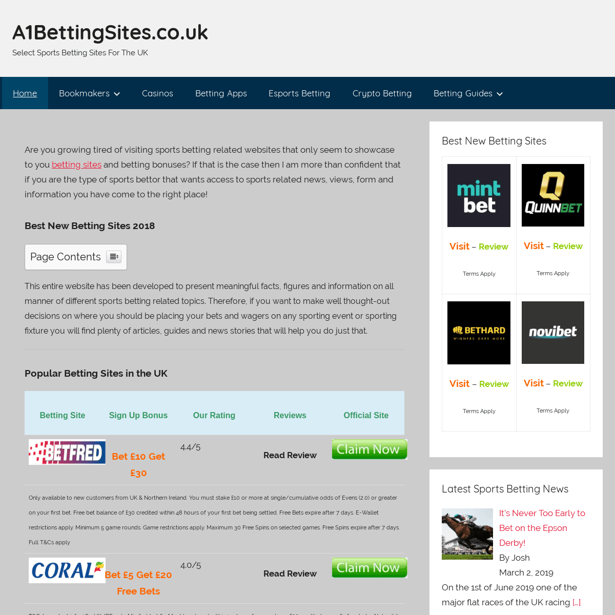 A complete backup of a1bettingsites.co.uk