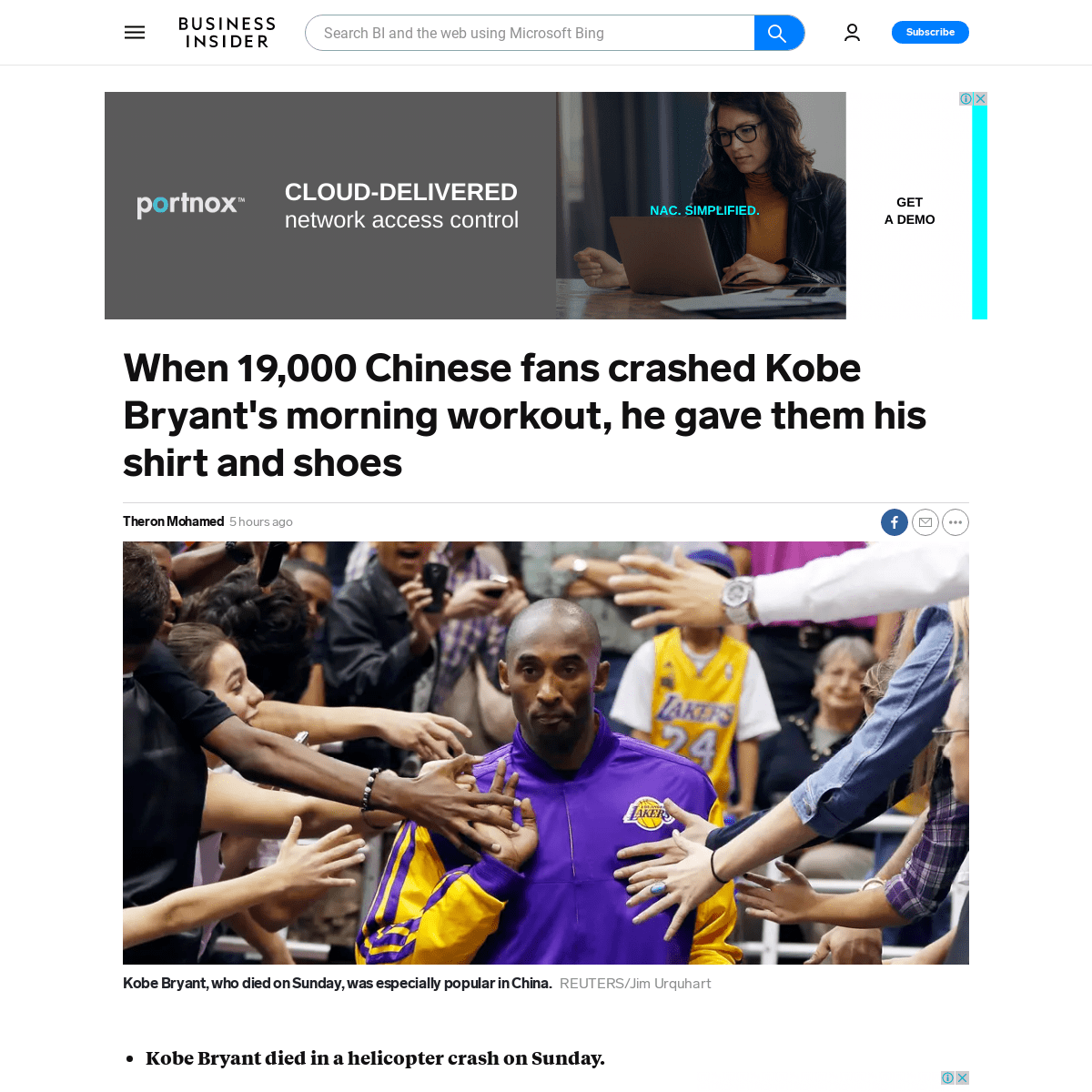 A complete backup of www.businessinsider.com/kobe-bryant-gave-away-shirt-shoes-19000-chinese-fans-nike-2020-1