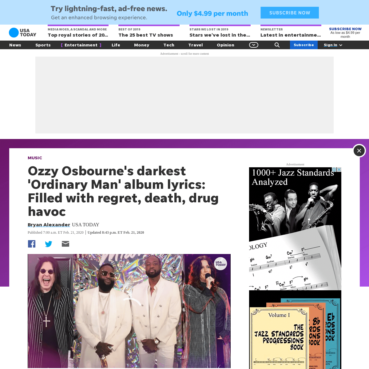A complete backup of www.usatoday.com/story/entertainment/music/2020/02/21/ozzy-osbournes-ordinary-man-prince-darkness-heavy-lyr