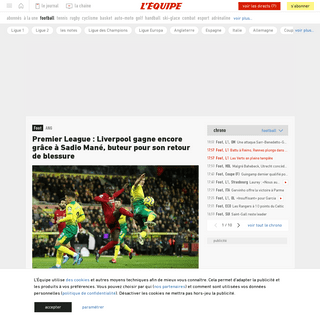 A complete backup of www.lequipe.fr/Football/Actualites/Premier-league-liverpool-gagne-encore-grace-a-sadio-mane-buteur-pour-son