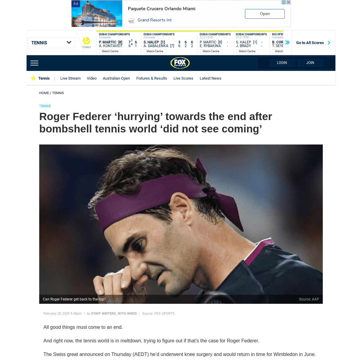 A complete backup of www.foxsports.com.au/tennis/roger-federer-hurrying-towards-the-end-after-bombshell-tennis-world-did-not-see