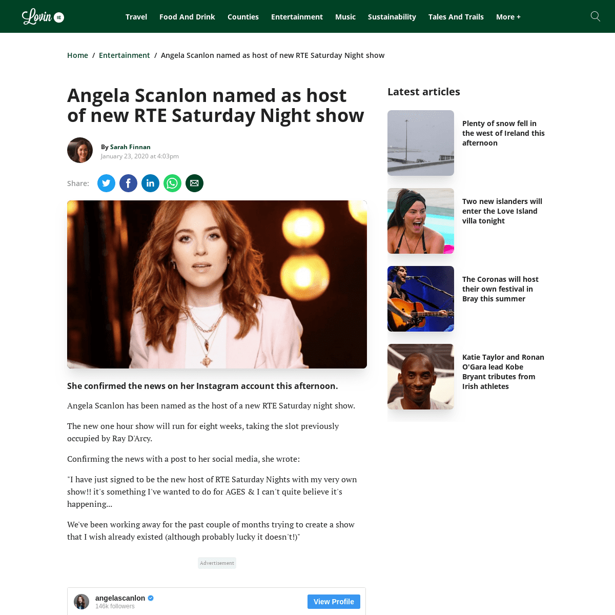 A complete backup of lovin.ie/entertainment/angela-scanlon-named-as-host-of-new-rte-saturday-night-show