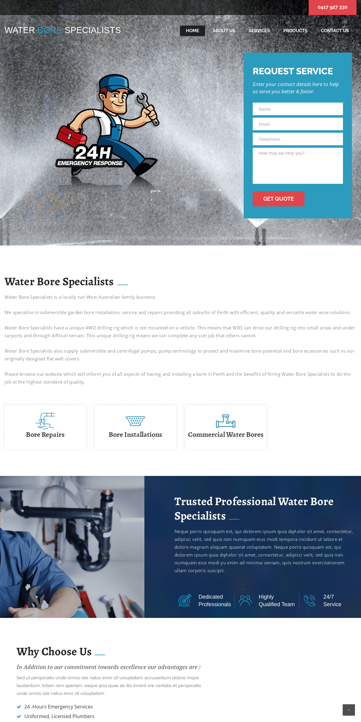 A complete backup of waterborespecialists.com.au