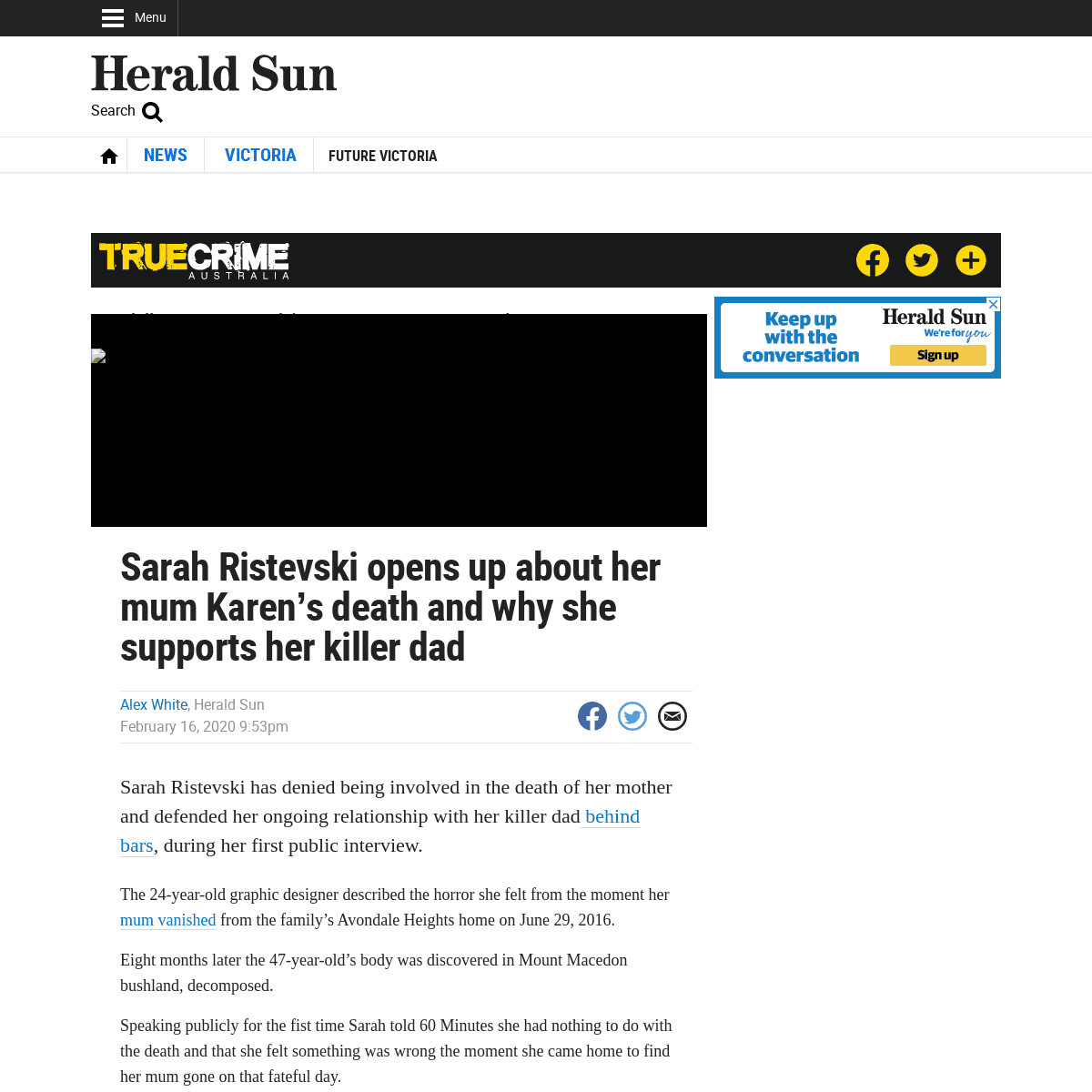 A complete backup of www.heraldsun.com.au/news/victoria/sarah-ristevski-opens-up-about-her-mum-karens-death-and-why-she-supports