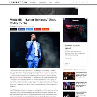 A complete backup of www.stereogum.com/2071485/meek-mill-letter-to-nipsey-feat-roddy-ricch/music/