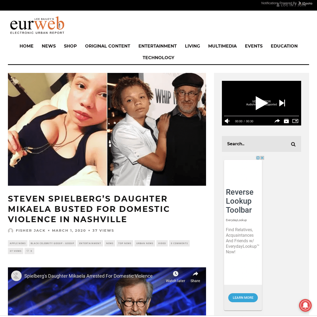 A complete backup of eurweb.com/2020/03/01/steven-spielbergs-daughter-mikaela-busted-for-domestic-violence-in-nashville/
