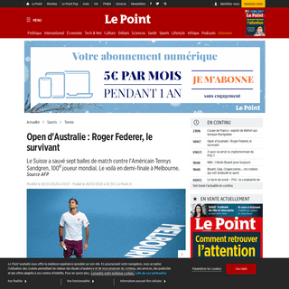 A complete backup of www.lepoint.fr/tennis/open-d-australie-roger-federer-le-survivant-28-01-2020-2359935_580.php