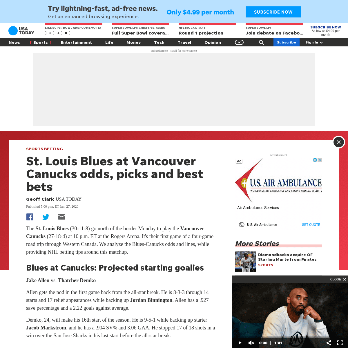 A complete backup of www.usatoday.com/story/sports/sports-betting/2020/01/27/st-louis-blues-at-vancouver-canucks-odds-picks-and-