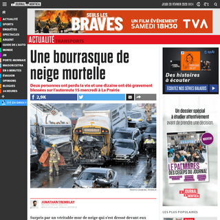 A complete backup of www.journaldemontreal.com/2020/02/19/carambolage-autoroute-15