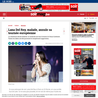 A complete backup of www.lesoir.be/281686/article/2020-02-20/lana-del-rey-malade-annule-sa-tournee-europeenne