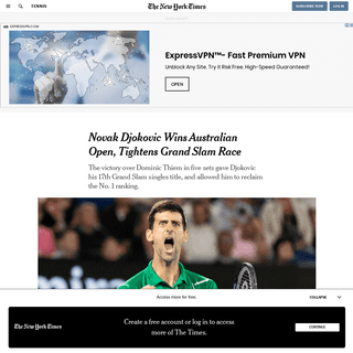 A complete backup of www.nytimes.com/2020/02/02/sports/tennis/australian-open-djokovic-thiem.html