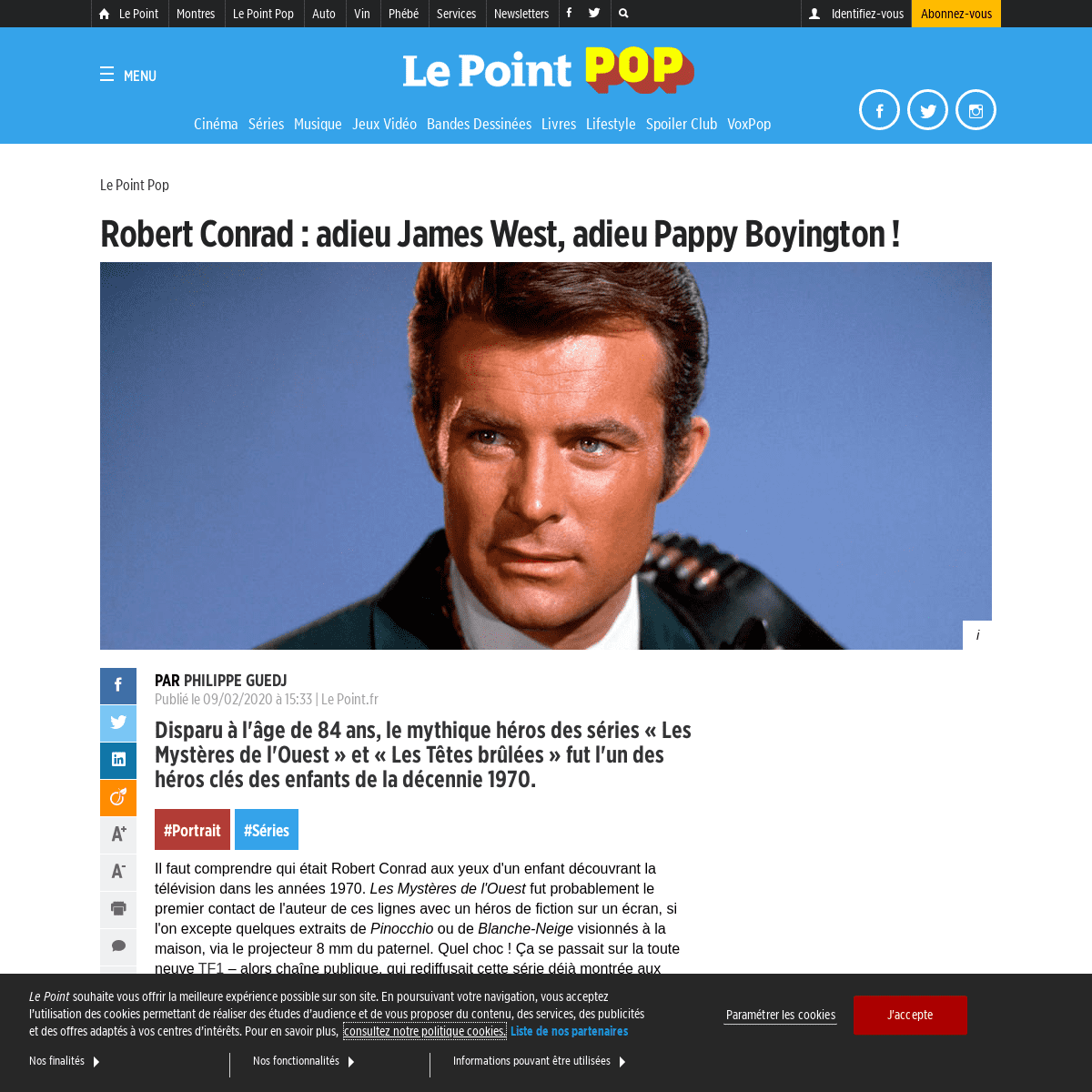 A complete backup of www.lepoint.fr/pop-culture/robert-conrad-adieu-james-west-adieu-pappy-boyington-09-02-2020-2361892_2920.php