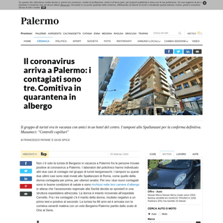A complete backup of palermo.repubblica.it/cronaca/2020/02/25/news/palermo_caso_sospetto_a_palermo_turista_di_bergamo_ricoverata