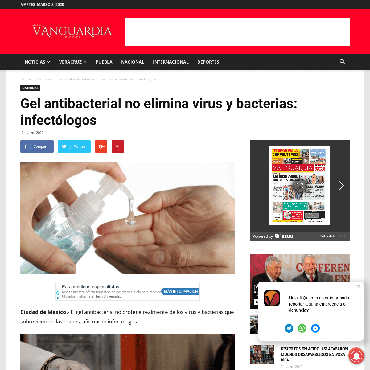 A complete backup of www.vanguardiaveracruz.mx/gel-antibacterial-no-elimina-virus-y-bacterias-infectologos/