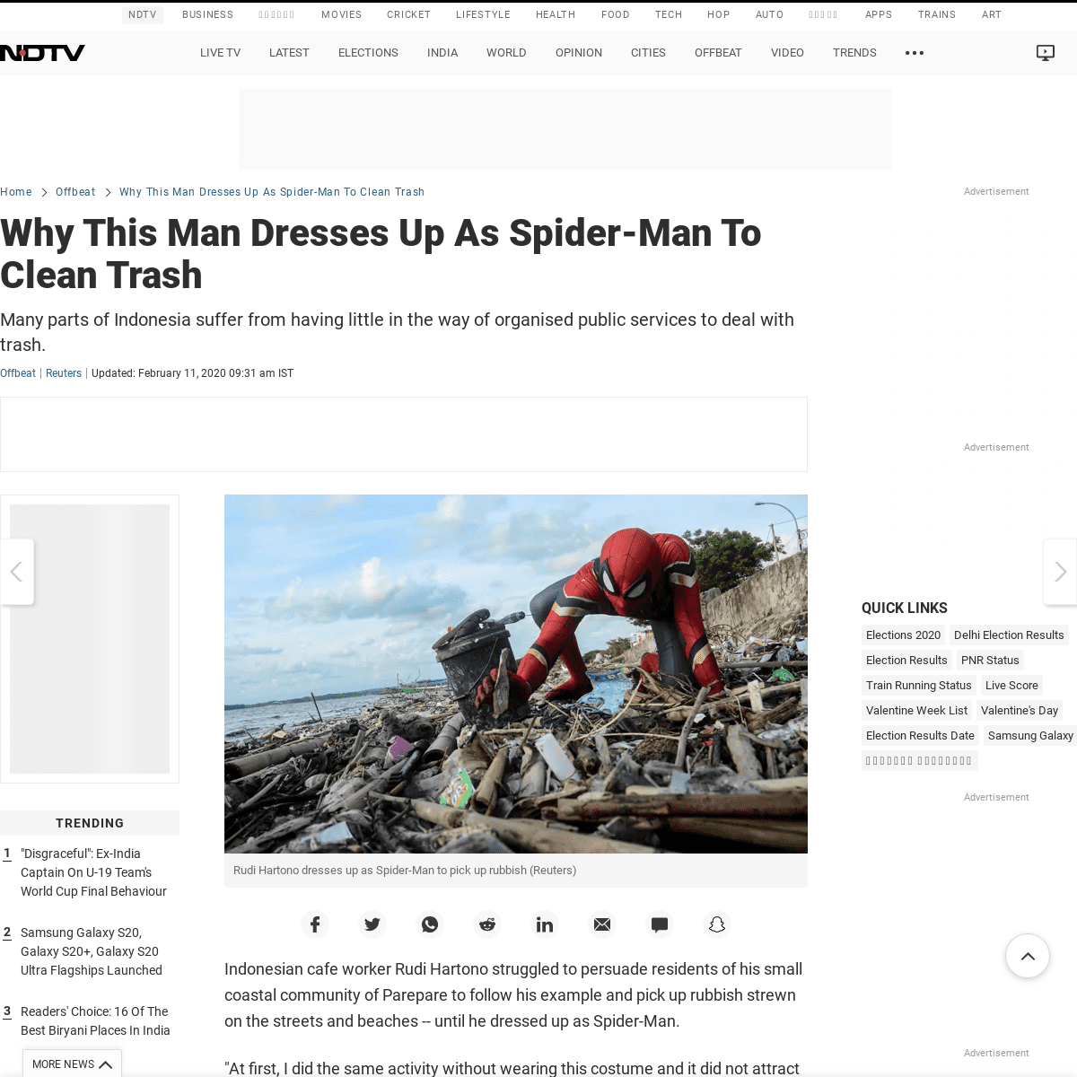 A complete backup of www.ndtv.com/offbeat/rudi-hartono-indonesias-spider-man-will-clean-up-your-trash-2178194
