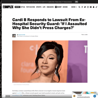 A complete backup of www.complex.com/music/2020/02/cardi-b-responds-lawsuit-hospital-security-guard-charges