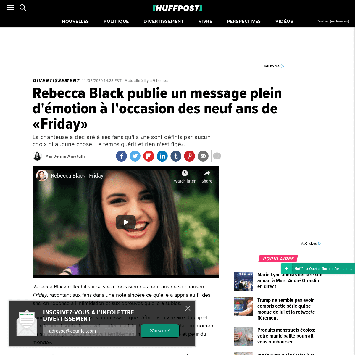 A complete backup of quebec.huffingtonpost.ca/entry/rebecca-black-publie-message-plein-emotion-occasion-9-ans-friday_qc_5e42f264