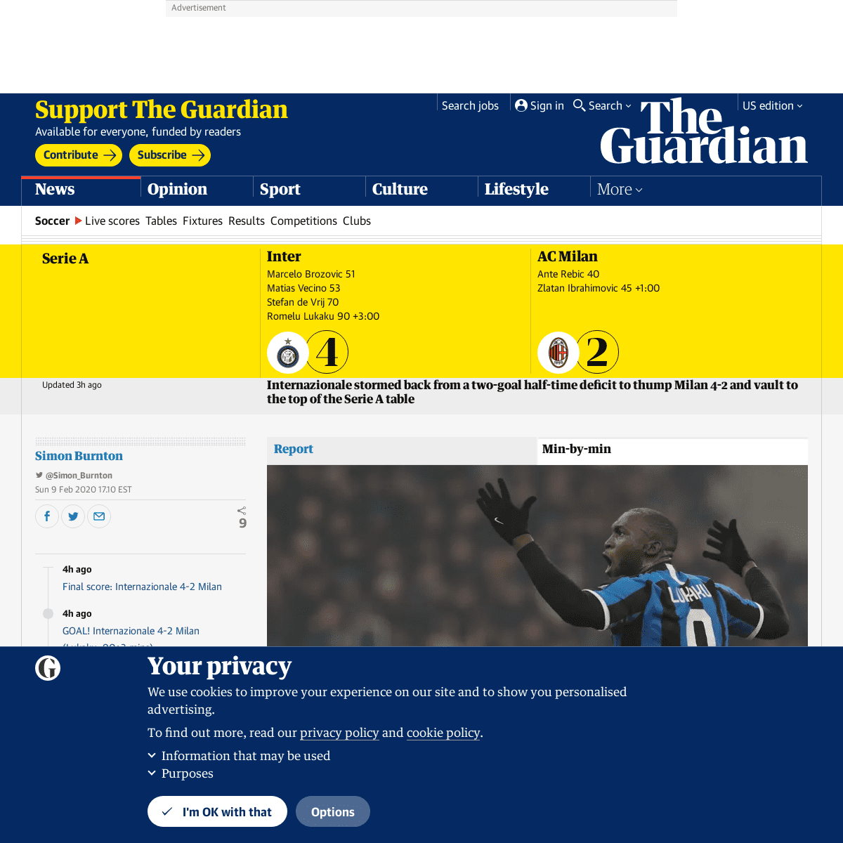 A complete backup of www.theguardian.com/football/live/2020/feb/09/internazionale-ac-milan-serie-a-live