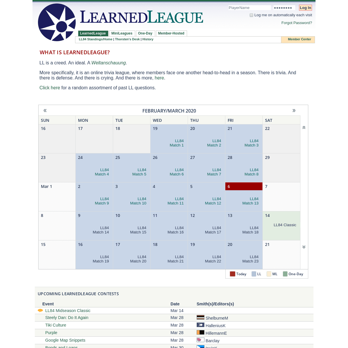 A complete backup of learnedleague.com