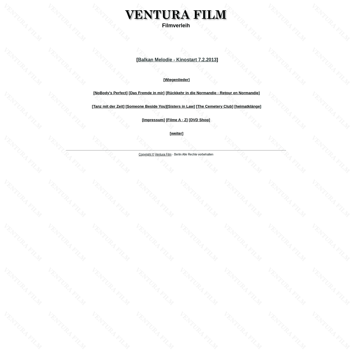 A complete backup of ventura-film.de